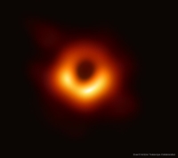 The first horizon-scale image of a Black Hole (or at least, the material surrounding it plus the dark bit in the middle)